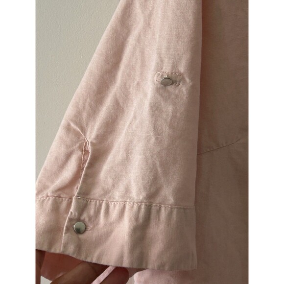 Violeta by Mango M Pink Blouse Top Pullover Short Sleeve Career - Picture 4 of 7